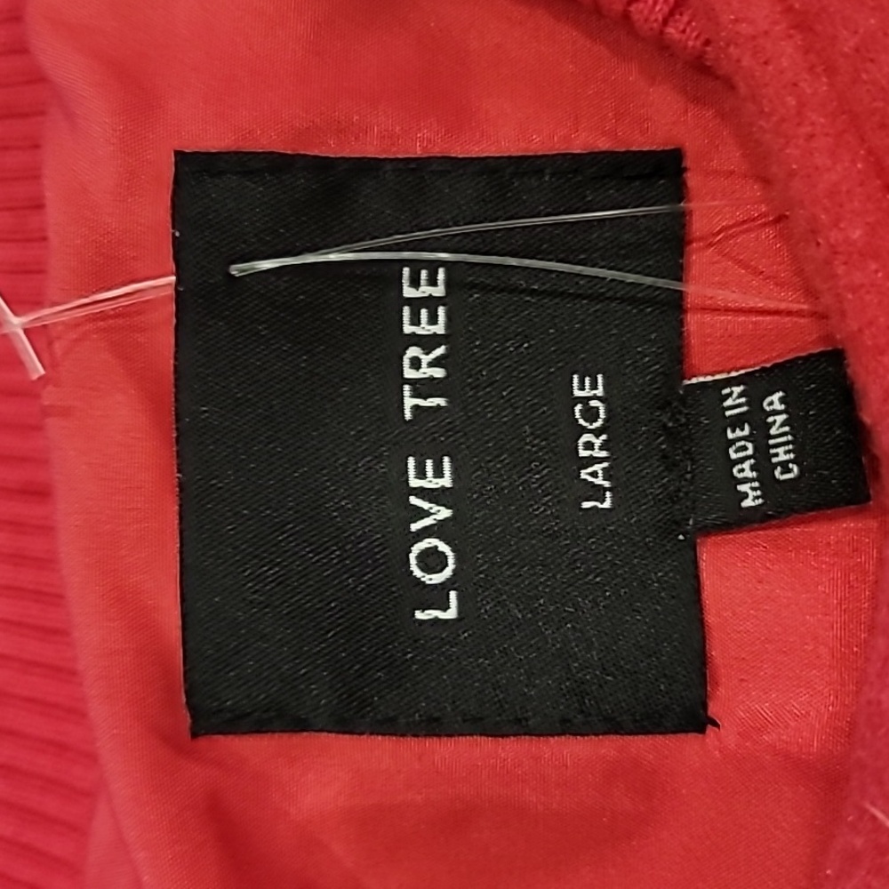 Love Tree Varsity Jacket Barbie University Fleece Pink White Large - Picture 11 of 12